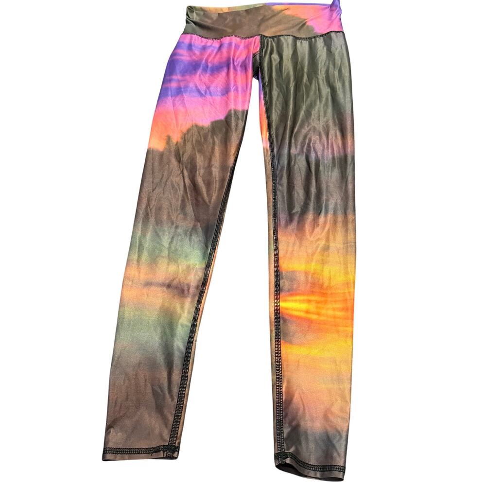Teeki sunset colorful leggings sz S yoga activewear boho lightweight stretchy